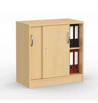 Schiebet&uuml;renschrank MULTI M 273425, abschlie&szlig;bar, 2 OH, buche, 80x80,5x42cm (BxHxT)