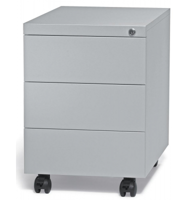 Rollcontainer 221767, alusilber, 3 Schubladen, Stahl, abschlie&szlig;bar