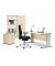 Schreibtisch Basic MULTI M, 74cm (H), 80x80cm (BxT), quadratisch, ahorn / silber