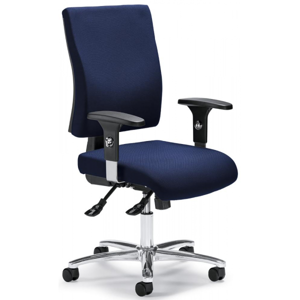4251635615855 - Bürodrehstuhl COMFORT R DELUXE dunkelblau chrom mit Armlehnen bis 110kg ohne Kopfstütze 4251635615855 Deskin 4251635615855 - Bürodrehstuhl COMFORT R DELUXE dunkelblau chrom mit Armlehnen bis 110kg ohne Kopfstütze 4251635615855 Deskin