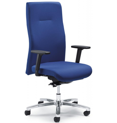 Bürodrehstuhl BIG STAR 20, blau / silber, mit Armlehnen, bis 150kg, ohne Kopfstütze