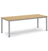 Besprechungstisch 259707, 72cm (H), 200x80cm (BxT), 8 Personen, rechteckig, buche / silber