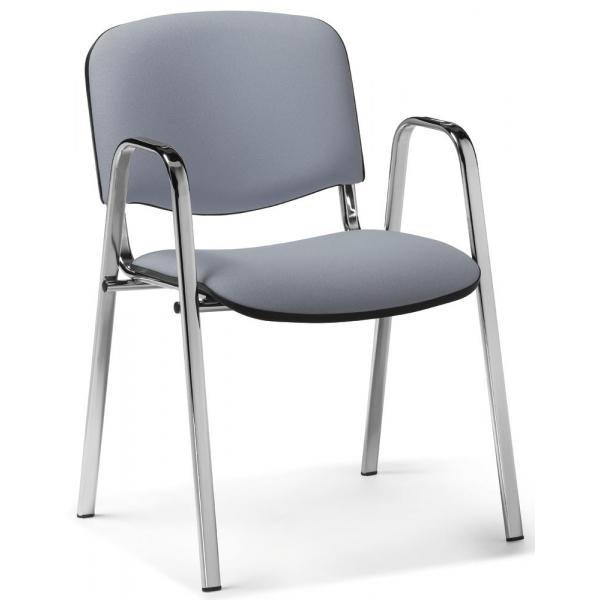 4251635616401 - Besucherstuhl ISO S hellgrau chrom mit Armlehnen 4-Fuß-Gestell 4251635616401 Deskin 4251635616401 - Besucherstuhl ISO S hellgrau chrom mit Armlehnen 4-Fuß-Gestell 4251635616401 Deskin