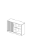 Rollladenschrank MULTI M 258509, abschlie&szlig;bar, 2x2 OH, wei&szlig;/alusilber, 120x80,5x42cm (BxHxT)