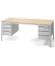 Schreibtischkombination BASE L 273977, 72cm (H), 160x80cm (BxT), rechteckig, buche / lichtgrau