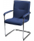 Besucherschwinger DESKIN1, dunkelblau / chrom, mit Armlehnen, Freischwinger