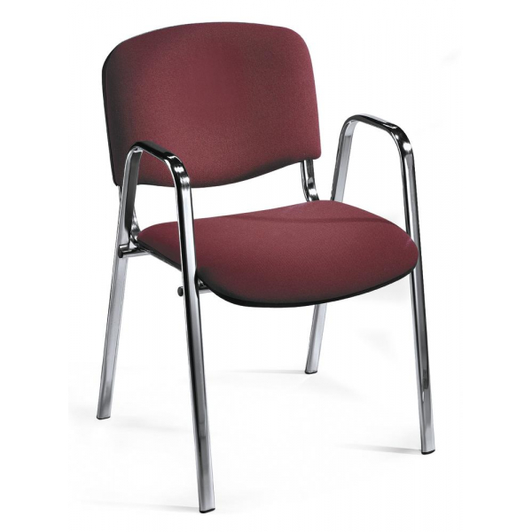 4251635616586 - Besucherstuhl ISO S bordeaux chrom mit Armlehnen 4-Fuß-Gestell 4251635616586 Deskin 4251635616586 - Besucherstuhl ISO S bordeaux chrom mit Armlehnen 4-Fuß-Gestell 4251635616586 Deskin
