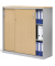 Schiebet&uuml;renschrank CONCEPT LINE 270270, abschlie&szlig;bar, 3 OH, alusilber/buche, 120x116x42cm (BxHxT)