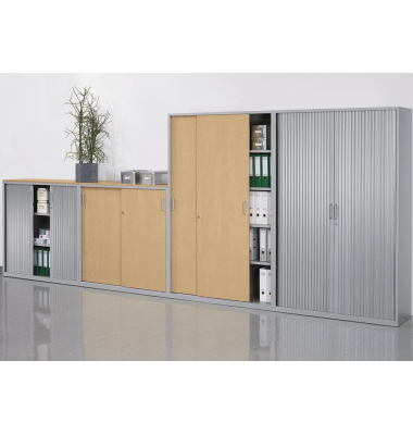 Rollladenschrank CONCEPT LINE 249318, abschlie&szlig;bar, 3 OH, alusilber/buche, 120x116x42cm (BxHxT)