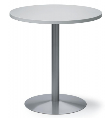 Konferenztisch MODUL, 72cm (H), 80x80cm (BxT), 3 Personen, rund, lichtgrau / alusilber