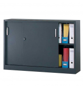 Schiebet&uuml;renschrank BASE L 220752, abschlie&szlig;bar, 2 OH, anthrazit, 120x85x42cm (BxHxT)