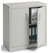 Stahlschrank BASE L 220887, abschlie&szlig;bar, 2 OH, lichtgrau, 80x84,5x42cm (BxHxT)
