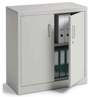 Stahlschrank BASE L 220887, abschlie&szlig;bar, 2 OH, lichtgrau, 80x84,5x42cm (BxHxT)