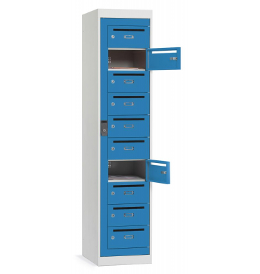 Postverteilerschrank Postverteilerschrank 272557, abschlie&szlig;bar, lichtgrau/lichtblau, 40x180x47cm (BxHxT)