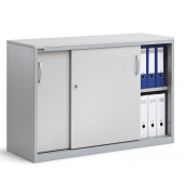 Schiebet&uuml;renschrank CONCEPT LINE 270266, abschlie&szlig;bar, 2 OH, alusilber/lichtgrau, 120x80x42cm (BxHxT)