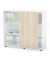 Schiebet&uuml;renschrank EVO 271045, abschlie&szlig;bar, 2x3 OH, wei&szlig;/wildeiche, 120x112,5x42cm (BxHxT)