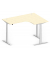 Sitz-Steh-Schreibtisch Comfort Multi M Pro, elektrisch höhenverstellbar, 64-130cm (H), 180x80cm (BxT), L-Form, ahorn / silber