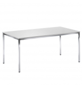 Besprechungstisch 248685, 72cm (H), 120x80cm (BxT), 6 Personen, rechteckig, lichtgrau / chrom