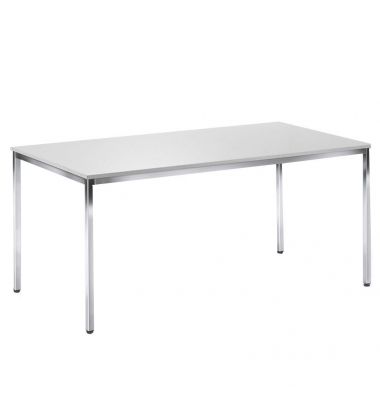 Besprechungstisch 248685, 72cm (H), 120x80cm (BxT), 6 Personen, rechteckig, lichtgrau / chrom
