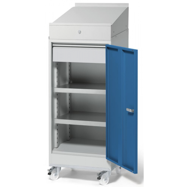 4251635617705 - Stehpult 129cm (H) 50x50cm (BxT) lichtgrau blau 4251635617705 Deskin 4251635617705 - Stehpult 129cm (H) 50x50cm (BxT) lichtgrau blau 4251635617705 Deskin