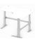 Sitz-Steh-Schreibtisch Comfort MULTI M, elektrisch h&ouml;henverstellbar, 65,5-130,5cm (H), 180x140cm (BxT), L-Form, wei&szlig; / silber