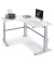 Sitz-Steh-Schreibtisch Comfort Multi M, elektrisch höhenverstellbar, 65,5-130,5cm (H), 180x140cm (BxT), L-Form, weiß / silber
