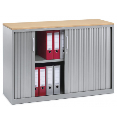 Rollladenschrank CONCEPT LINE 249315, abschlie&szlig;bar, 2 OH, alusilber/buche, 120x80x42cm (BxHxT)