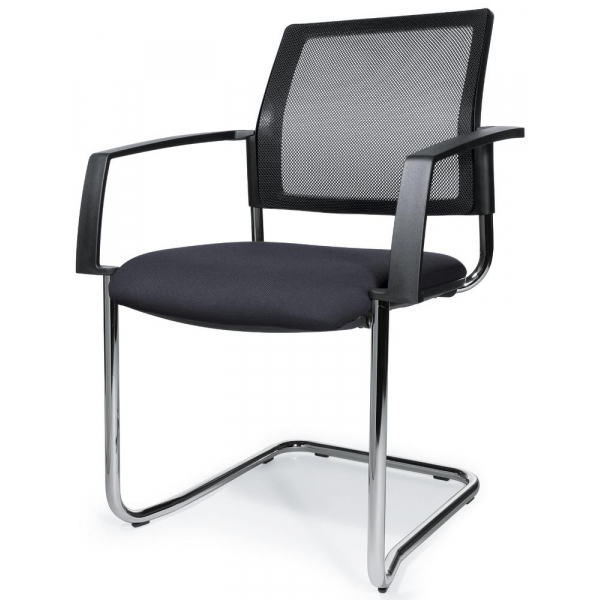 2 Stück Deskin Besucherstuhl VALERA S, anthrazit / chrom, mit Armlehnen, Freischwinger 4251635618450 Deskin