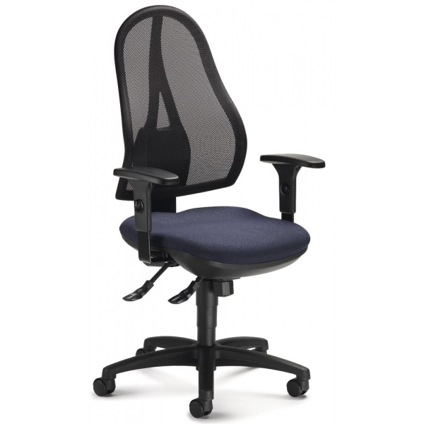 4251635618641 - Bürodrehstuhl COMFORT NET schwarz dunkelblau   schwarz mit Armlehnen bis 110kg ohne Kopfstütze 4251635618641 Deskin