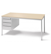Schreibtischkombination BASE L 273950, 72cm (H), 160x80cm (BxT), rechteckig, ahorn / lichtgrau
