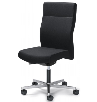 Bürodrehstuhl D001, schwarz / silber, bis 110kg, ohne Kopfstütze