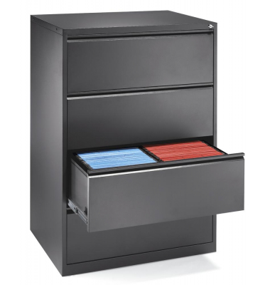 H&auml;ngeregistraturschrank 221478 Base L, anthrazit, 4 Schubladen, 2-bahnig