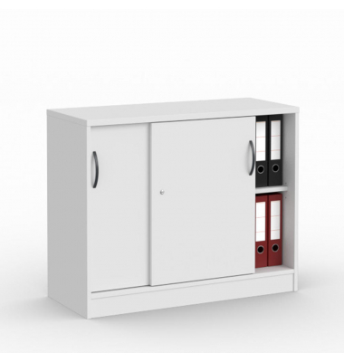 Schiebet&uuml;renschrank MULTI M 273431, abschlie&szlig;bar, 2x2 OH, wei&szlig;, 100x80,5x42cm (BxHxT)