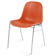 Besucherstuhl HIP, orange / chrom, ohne Armlehnen, 4-Fuß-Gestell