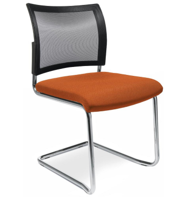 Besucherschwinger LAS VEGAS, orange / chrom, ohne Armlehnen, Freischwinger