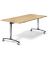Klapptisch MODUL, 140x80cm (BxT), 72cm (H), Holz, rechteckig, buche / chrom, mit Rollen