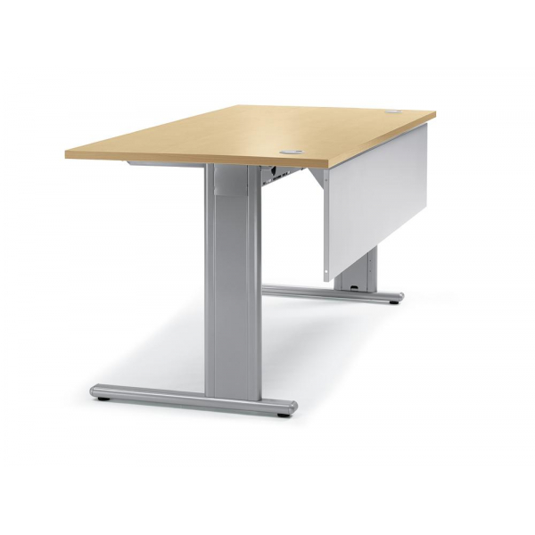 4251635620323 - Schreibtisch BASIC M MULT IM 275500 65-130cm (H) 180x80cm (BxT) rechteckig buche   silber 4251635620323 Deskin