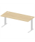 Schreibtisch BASIC M MULT IM, 74cm (H), 180x80cm (BxT), rechteckig, buche / silber