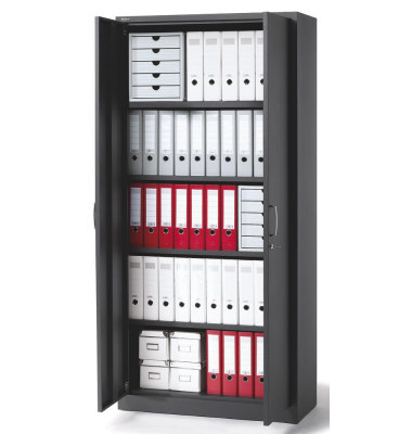 Stahlschrank BASE L 221134, abschlie&szlig;bar, 5 OH, anthrazit, 92x195x42cm (BxHxT)