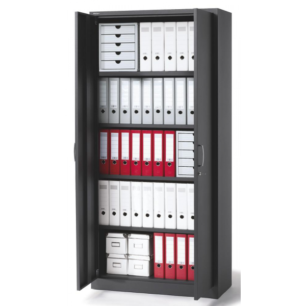 4251635620361 - Flügeltürenschrank BASE L 221134 abschließbar 5 OH anthrazit 92x195x42cm (BxHxT) 4251635620361 Deskin