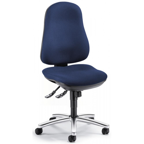 4251635620767 - Bürodrehstuhl COMFORT I dunkelblau   chrom bis 110kg ohne Kopfstütze 4251635620767 Deskin