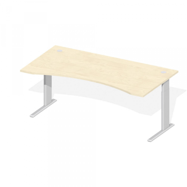 4251635620958 - Schreibtisch Cockpit Comfort M MULTI M 220232 manuell höhenverstellbar 64-84cm (H) 180x95cm (BxT) Cockpitform ahorn silbe 4251635620958 - Schreibtisch Cockpit Comfort M MULTI M 220232 manuell höhenverstellbar 64-84cm (H) 180x95cm (BxT) Cockpitform ahorn silbe