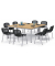 Besprechungstisch 259692, 72cm (H), 140x80cm (BxT), 6 Personen, rechteckig, buche / silber