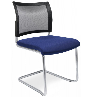 Besucherschwinger LAS VEGAS, blau / chrom, ohne Armlehnen, Freischwinger