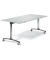 Klapptisch MODUL, 160x80cm (BxT), 72cm (H), Holz, rechteckig, lichtgrau / chrom, mit Rollen