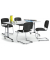 Klapptisch MODUL, 160x80cm (BxT), 72cm (H), Holz, rechteckig, lichtgrau / chrom, mit Rollen
