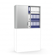 Aufsatzschrank MULTI M 271924, abschlie&szlig;bar, 2x3 OH, lichtgrau/alusilber, 120x105,5x42cm (BxHxT)