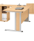 Schreibtisch Basic MULTI M, 74cm (H), 160x105cm (BxT), Freiform, buche / silber