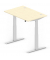 Sitz-Steh-Schreibtisch Comfort MULTI M pro, elektrisch h&ouml;henverstellbar, 64-130cm (H), 120x80cm (BxT), rechteckig, ahorn / silbe