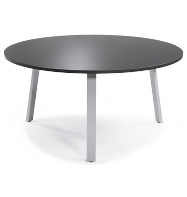 Konferenztisch DESKIN RIO, 73,5cm (H), 150x150cm (BxT), 7 Personen, rund, anthrazit / silber